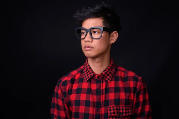 Studio Skott Ung Snygg Filippinsk Hipster Man Med Glasögon Mot — Stockfoto