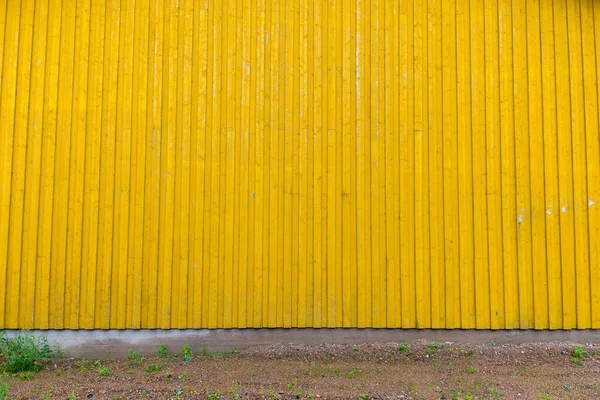 Portrait Mur Bois Jaune Extérieur — Photo