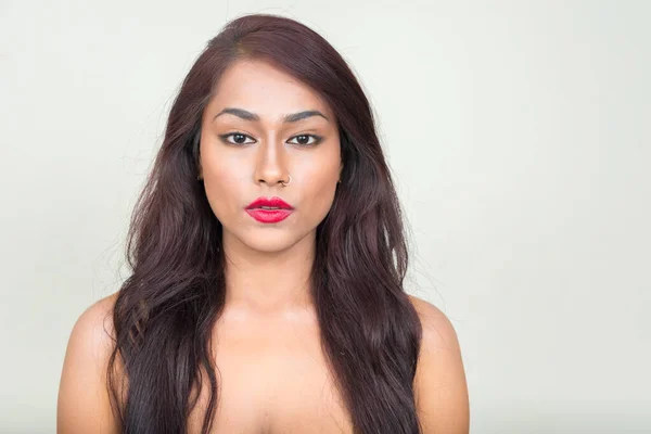 Studio Shot Young Beautiful Indian Woman Wearing Underwear Healthy Concept — Stock Photo, Image