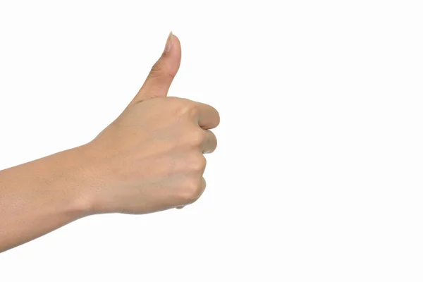 Studio Shot Hand Giving Thumbs White Background — Foto Stock