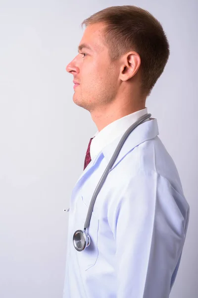 Studio Shot Handsome Man Doctor — Stock Photo, Image