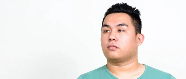 Studio Shot Van Jonge Knappe Overgewicht Filippijnse Man Tegen Witte — Stockfoto