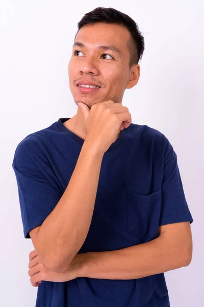 Studio Shot Young Asian Man White Background — Stock Photo, Image