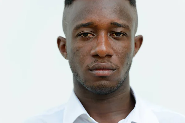 Portrait Jeune Homme Affaires Africain Dans Ville Plein Air — Photo