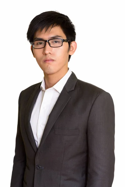 Beyaz Arka Planda Izole Edilmiş Takım Elbiseli Yakışıklı Asyalı Adamının — Stok fotoğraf