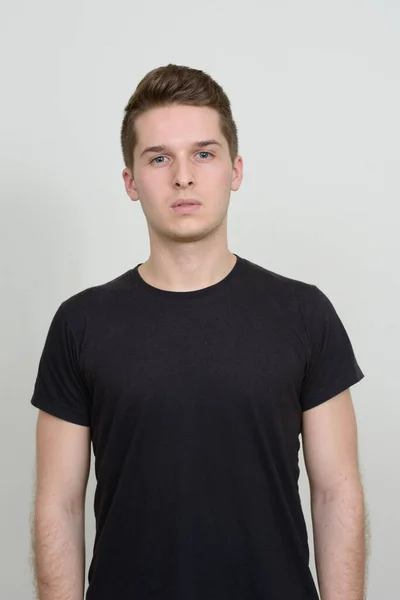 Studio Shot Young Handsome Man White Background — Stock Photo, Image