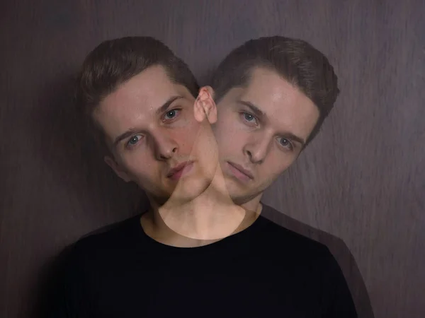 Studio Shot Young Handsome Man Black Background — Stock Photo, Image