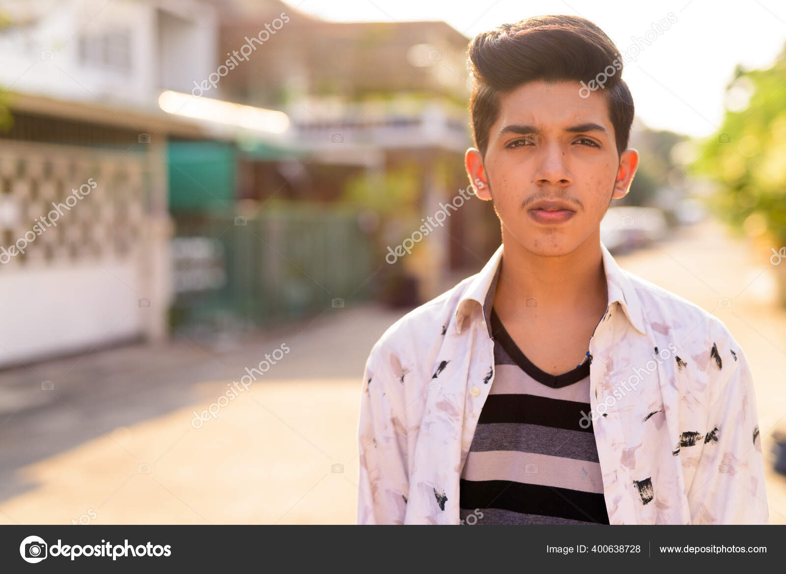 Portrait Young Handsome Indian Teenage Boy Streets Outdoors Stock Photo by  ©amazingmikael 400638728