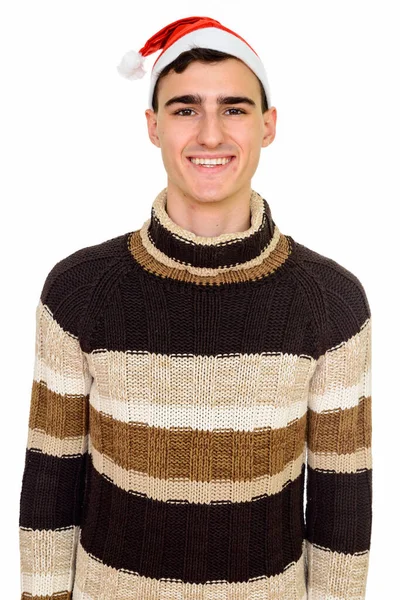 Studio Shot Young Handsome Man Turtleneck Sweater Ready Winter Isolated — Stock Photo, Image