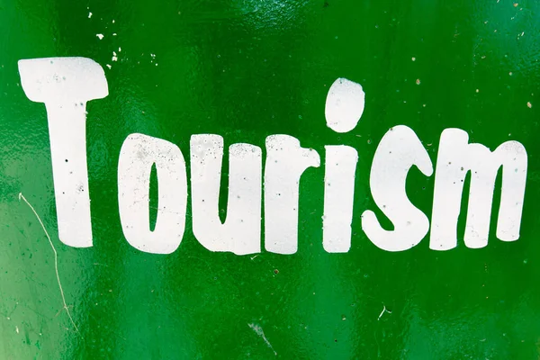 Portrait Tourism Text Green Background — Fotografia de Stock