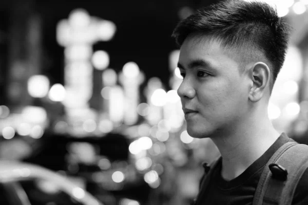 Filipinli Genç Turistin Portresi Bangkok Çin Mahallesi Nde Siyah Beyaz — Stok fotoğraf