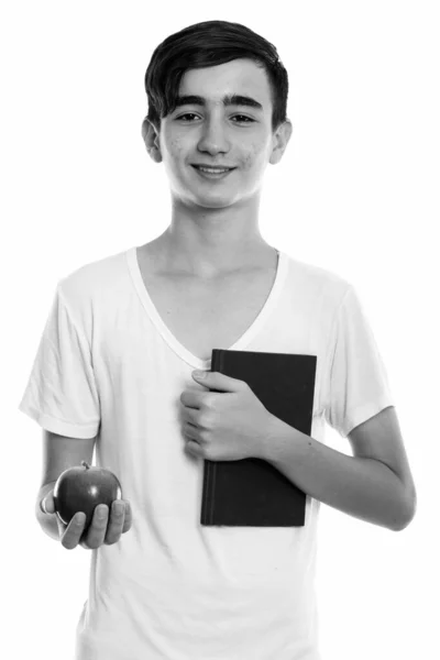 Studioaufnahme Eines Jungen Gutaussehenden Persischen Teenagers Isoliert Vor Weißem Hintergrund — Stockfoto