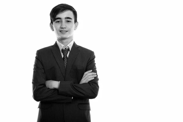 Στούντιο Πλάνο Του Νεαρού Όμορφου Πέρση Έφηβο Αγόρι Επιχειρηματίας Φορώντας — Φωτογραφία Αρχείου