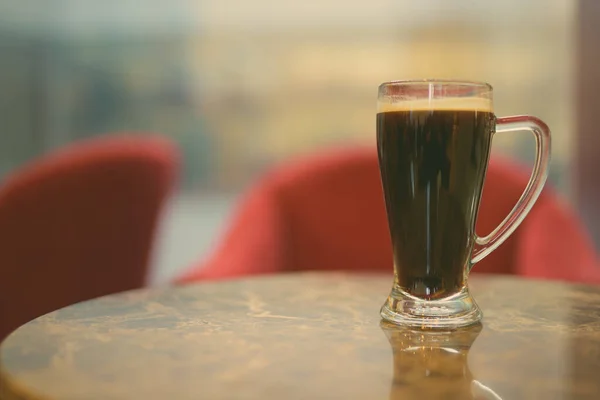 Close Black Coffee Shallow Depth Field Horizontal Shot — Stok Foto