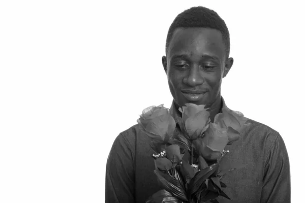 Studio Shot Jeune Homme Affaires Africain Beau Isolé Sur Fond — Photo