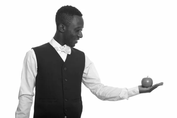 Студийный Снимок Молодого Привлекательного Африканского Бизнесмена Изолированного Белом Фоне Черно — стоковое фото