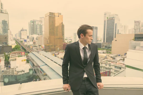 Portrait Young Businessman Exploring City Bangkok Thailand — Stock Photo, Image