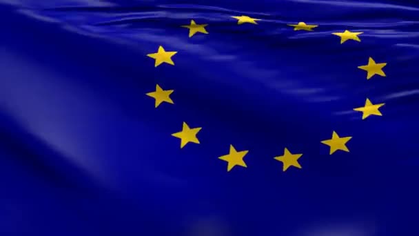 Mávání Vlajkou Evropské Unie Použití Jako Pozadí Animace — Stock video