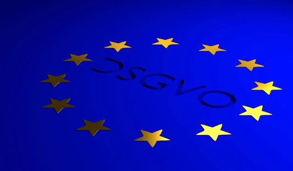 Flag European Union Letter Dsgvo German General Data Protection Regulation — Stock Photo, Image