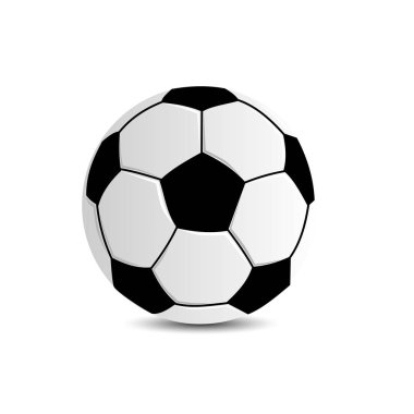 Siyah ve beyaz deri futbol topu beyaz bir arka planda vektör çizim