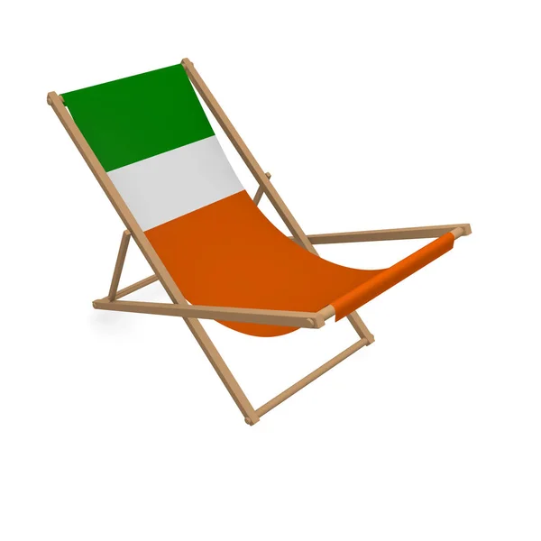 Tumbona Con Bandera Irlanda Renderizado — Foto de Stock