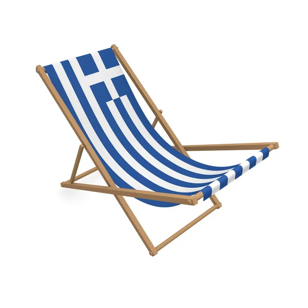 Krzesło Składane Flaga Grecja Renderowania — Zdjęcie stockowe