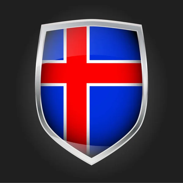 Escudo Con Bandera Islandia Ilustración Vectorial — Archivo Imágenes Vectoriales