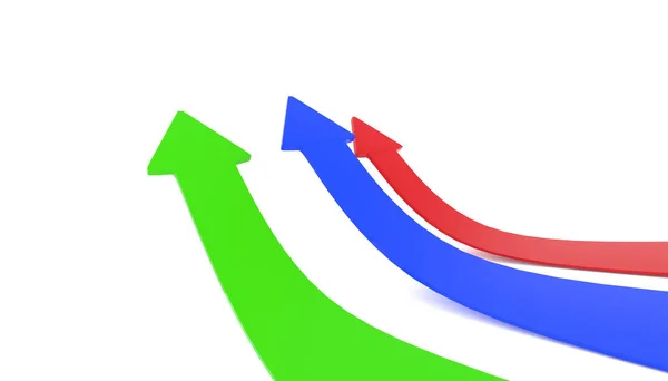 Красочные Стрелки Подъема Белом Фоне Рендеринг — стоковое фото