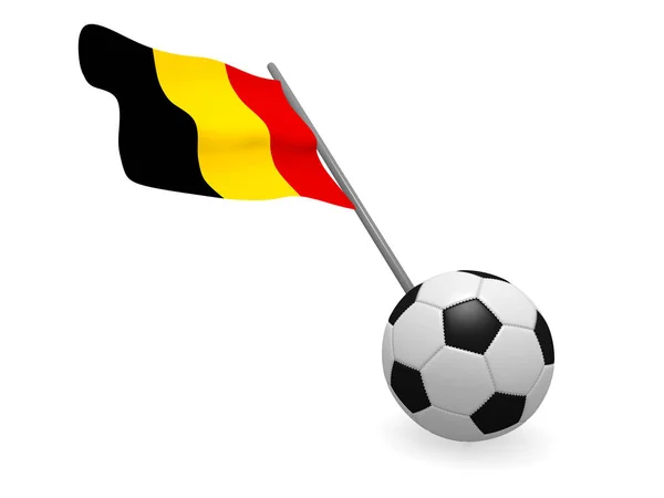 Futbol Topu Ile Belçika Futbol Şampiyonası Kavramı Oluşturma Bayrağı — Stok fotoğraf