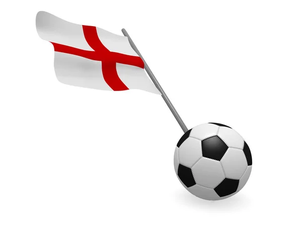 Voetbal Met Vlag Van Engeland Voetbal Kampioenschap Concept Rendering — Stockfoto