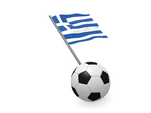 サッカー選手権概念 レンダリング ギリシャの国旗とサッカー ボール — ストック写真