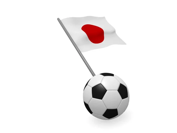 Futball Labda Japán Foci Bajnokság Koncepció Leképezést Zászlaja — Stock Fotó