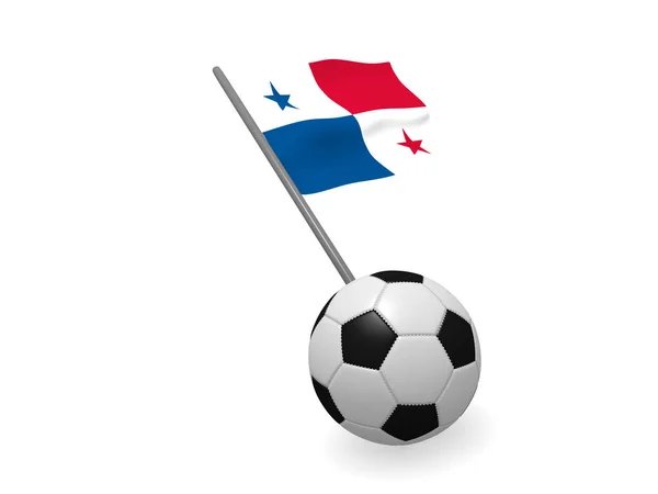 Fotboll Med Flaggan Panama Fotboll Championship Konceptet Rendering — Stockfoto