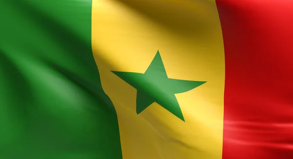 Szenegál Mint Háttér Rendering Segítségével Zászlaja — Stock Fotó