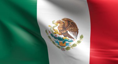 Arkaplan olarak Meksika bayrağı, 3D görüntüleme