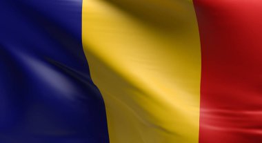 Bayrak Romanya 3d render arka planı olarak kullanma