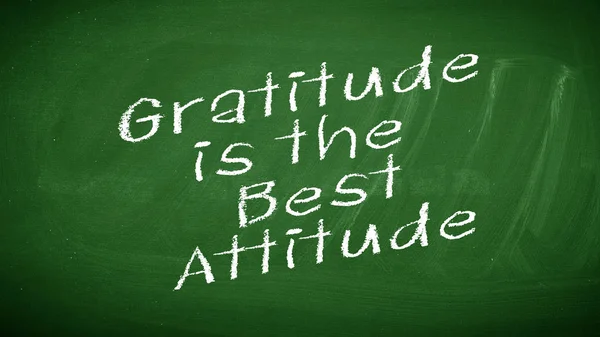 Grungy Chalkboard Words Gratitude Best Attitude — Stock Photo, Image