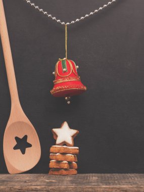 Kara tahta Noel dekorasyonu ve metin için yer
