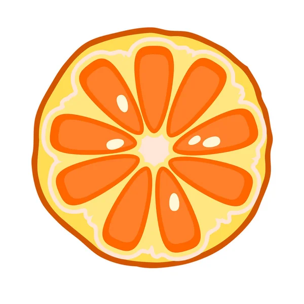 Кусочек Апельсина Белом Векторная Иллюстрация — стоковый вектор