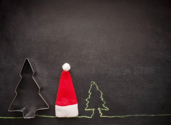 Christmas Decoration Blank Chalkboard Space Your Text Image — Stock Photo, Image