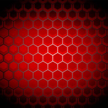 Modern parlayan kırmızı petek arka vektör çizim