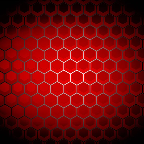 Modern Glowing Red Honeycomb Background Vector Illustration — Stock Vector