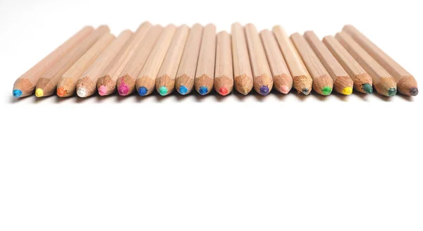 Set of artist pencils on white — Stock Photo, Image