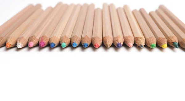 Set van kunstenaar potloden op wit — Stockfoto