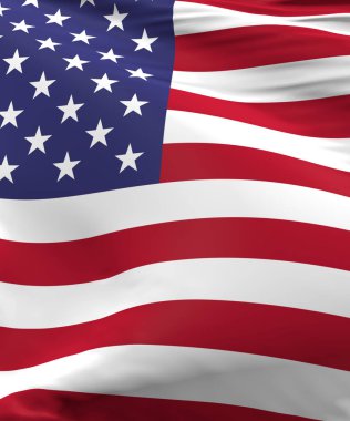 Amerika Birleşik Devletleri bayrağını sallıyor.