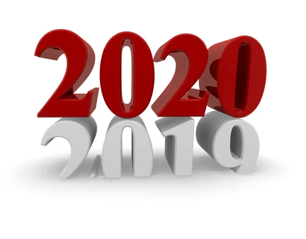 Nuovo Anno 2020 concetto 3d immagine su sfondo bianco — Foto Stock