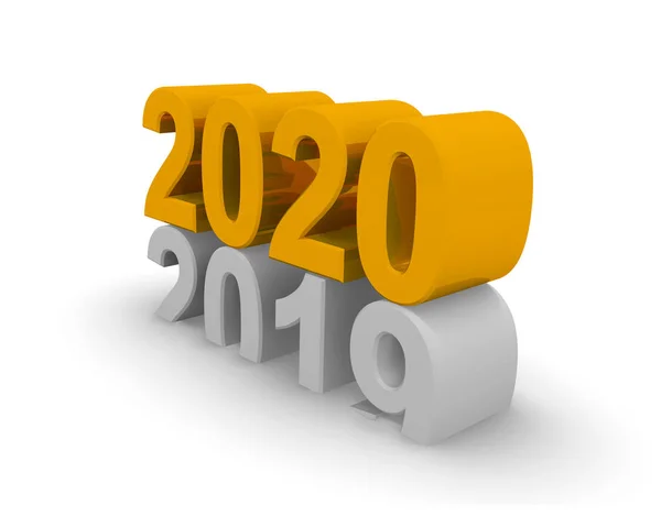 Nuevo año 2020 concepto 3d imagen — Foto de Stock