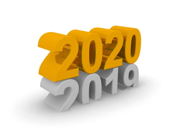 Nuovo Anno 2020 concetto 3d immagine — Foto Stock