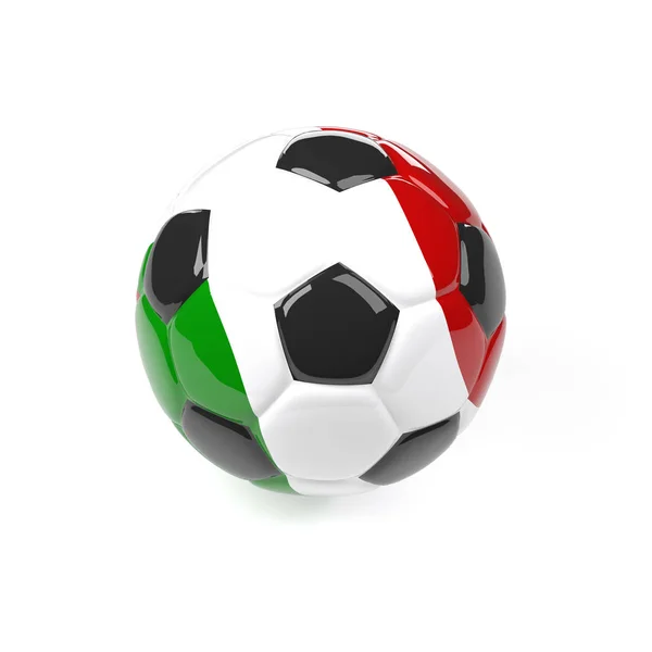 Balón de fútbol con la bandera de Italia —  Fotos de Stock