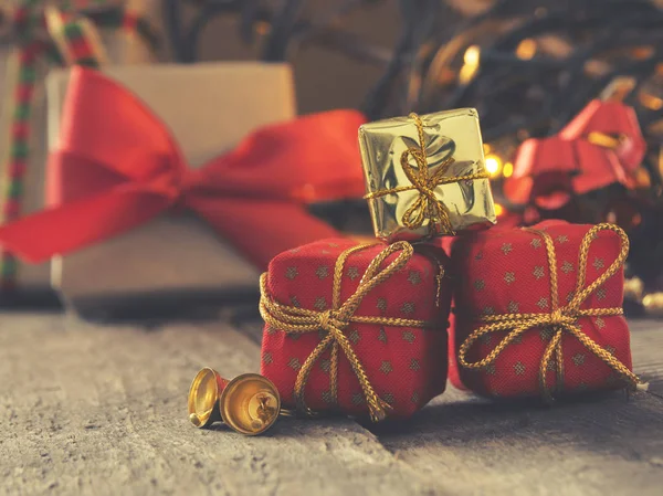 Stacked Christmas gift boxes — Stock Photo, Image